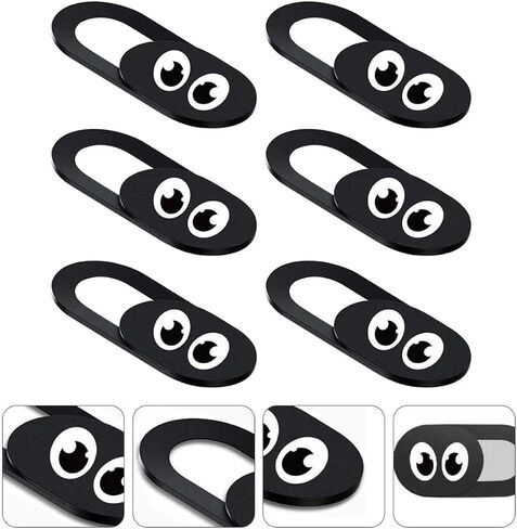 6Pcs Webcam Cover for Laptop and Tablet, Black ABS Privacy Cap in Saudi Arabia