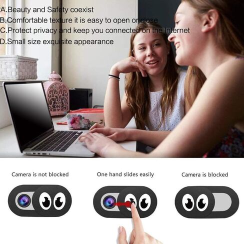 6Pcs Webcam Cover for Laptop and Tablet, Black ABS Privacy Cap in Saudi Arabia