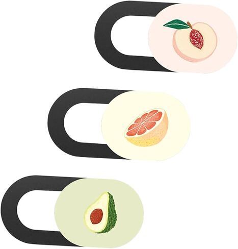 Cabilock 3pcs Laptop Camera Cover Slide Webcam Privacy Protectors Set for Notebooks and Tablets, Colorful Fruit Pattern, Front Lens Shield for Webcam Security and Privacy in Saudi Arabia