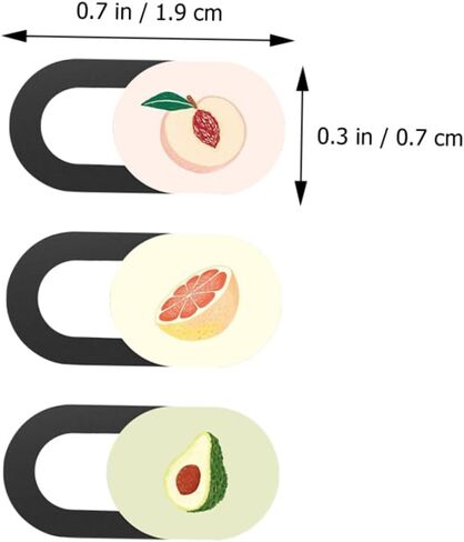 Cabilock 3pcs Laptop Camera Cover Slide Webcam Privacy Protectors Set for Notebooks and Tablets, Colorful Fruit Pattern, Front Lens Shield for Webcam Security and Privacy in Saudi Arabia