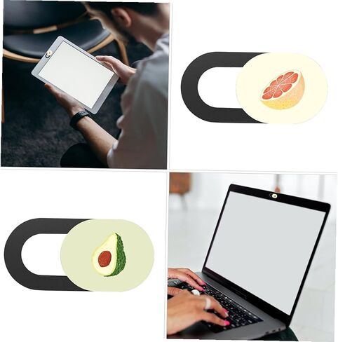 Cabilock 3pcs Laptop Camera Cover Slide Webcam Privacy Protectors Set for Notebooks and Tablets, Colorful Fruit Pattern, Front Lens Shield for Webcam Security and Privacy in Saudi Arabia