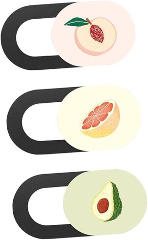Cabilock 3pcs Laptop Camera Cover Slide Webcam Privacy Protectors Set for Notebooks and Tablets, Colorful Fruit Pattern, Front Lens Shield for Webcam Security and Privacy in Saudi Arabia