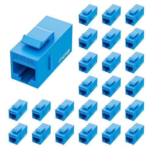 FGB 25-Pack CAT6A RJ45 Keystone Coupler, Female to Female Coupler, White in Saudi Arabia