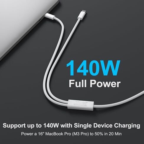 USB C to Dual USB C 140W Max Charging Cable, USB C Splitter 4.9ft in Saudi Arabia