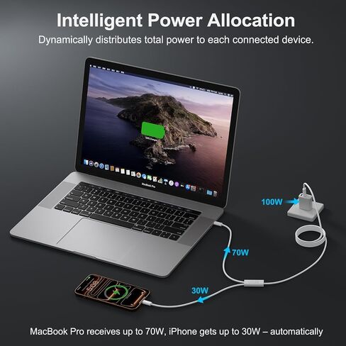 USB C to Dual USB C 140W Max Charging Cable, USB C Splitter 4.9ft in Saudi Arabia