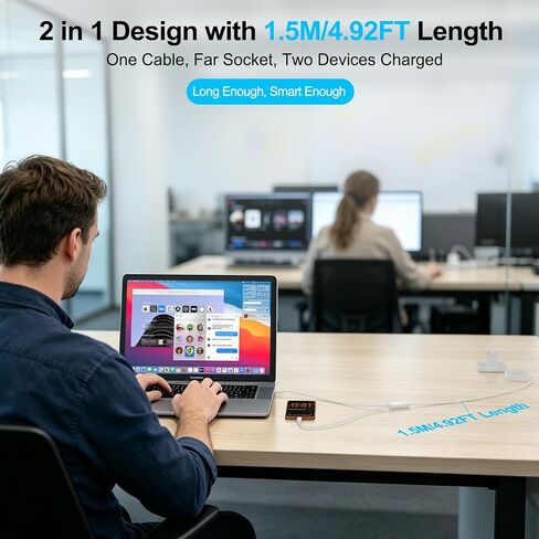 USB C to Dual USB C 140W Max Charging Cable, USB C Splitter 4.9ft in Saudi Arabia
