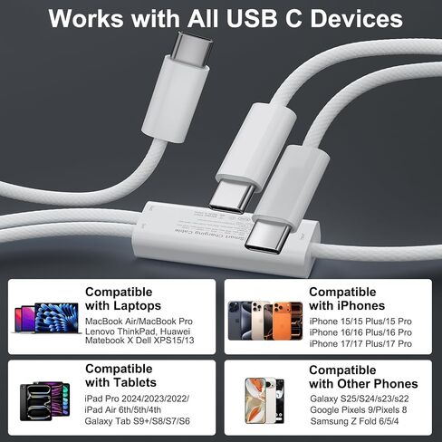 USB C to Dual USB C 140W Max Charging Cable, USB C Splitter 4.9ft in Saudi Arabia