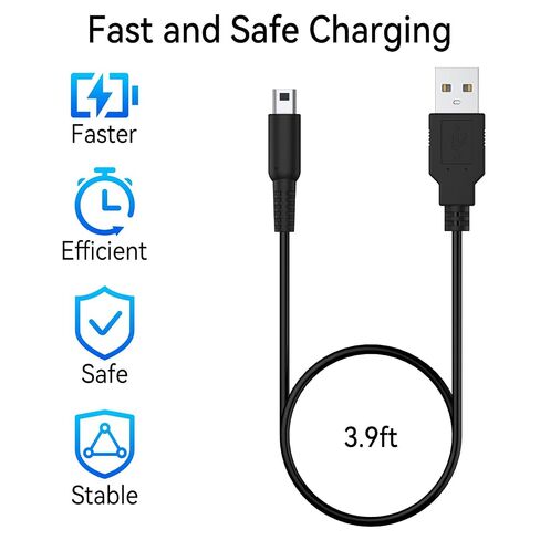Wanme 2 Pack Charger for Nintendo New 3DS XL/3DS/New 2DS XL/New 2DS Charger Cable, 3.9 FT USB Power Charging Cord Adapter Compatible with Nintendo 3DS XL/ 3DS/2DS XL/2DS/DSi (2) in Saudi Arabia