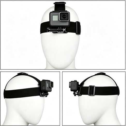 Action Camera Accessories Kit: Chest Mount Harness Strap Head Strap Mount Holder for Recording VLOG/POV, Hands Free Body Harness Strap Mount Kit for Most Action Cameras in Saudi Arabia