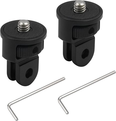 Upgraded 1/4 "-20 Tripod Conversion Adapter with Aluminum Perforated Rotatable Ring for GoPro Hero Insta360 DJI Action and Other Sports Cameras 2pcs in Saudi Arabia