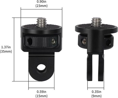 Upgraded 1/4 "-20 Tripod Conversion Adapter with Aluminum Perforated Rotatable Ring for GoPro Hero Insta360 DJI Action and Other Sports Cameras 2pcs in Saudi Arabia