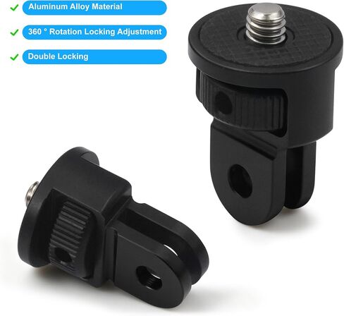 Upgraded 1/4 "-20 Tripod Conversion Adapter with Aluminum Perforated Rotatable Ring for GoPro Hero Insta360 DJI Action and Other Sports Cameras 2pcs in Saudi Arabia