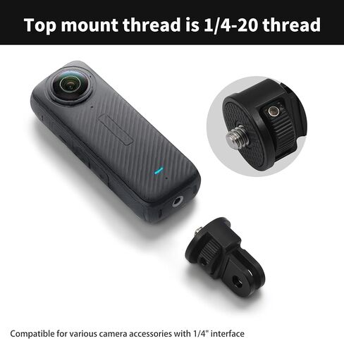 Upgraded 1/4 "-20 Tripod Conversion Adapter with Aluminum Perforated Rotatable Ring for GoPro Hero Insta360 DJI Action and Other Sports Cameras 2pcs in Saudi Arabia