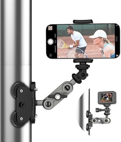 Magnetic Camera Mount with 4 Super Magnets, Universal Metal Surface Mount Sports Video Recording Kit Dual Ball Head & Adjustable Metal Arm for GoPro, Mevo Start, iPhone, DJI Osmo in Saudi Arabia