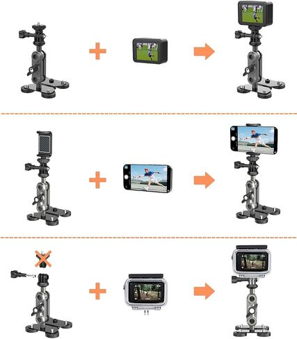 Magnetic Camera Mount with 4 Super Magnets, Universal Metal Surface Mount Sports Video Recording Kit Dual Ball Head & Adjustable Metal Arm for GoPro, Mevo Start, iPhone, DJI Osmo in Saudi Arabia