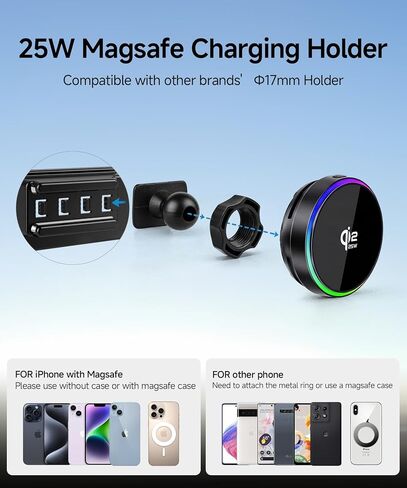 Qi2.2 25W Wireless Charger Car Phone Mount for Dodge Ram 1500 2019-2026 in Saudi Arabia