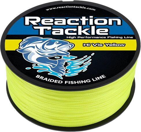 Reaction Tackle Braided Fishing Line - Pro Grade Power Performance for Saltwater or Freshwater Fish - Colored Fishing Line Braid for Extra Visibility in Saudi Arabia