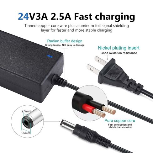 Replacement 24V 2.5A Power Supply for Dymo 400 450 4XL 550 5XL 310 315 320 330 450SE Label Thermal/Twin Turbo/Turbo Labels/Duo/LabelWriter Printer Power Cord Cable in Saudi Arabia