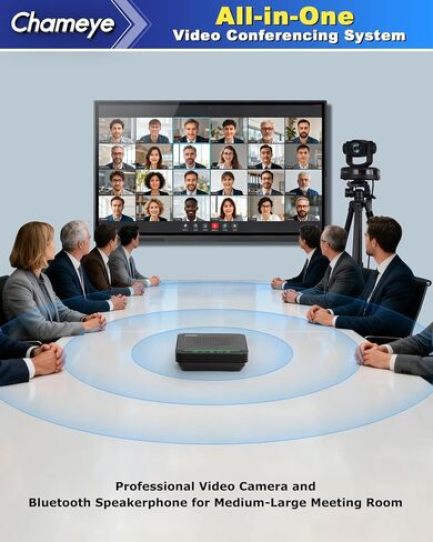 Chameye 4K PTZ Conference Room Camera and Bluetooth Conference Microphone, 20X Optical Zoom AI Auto Tracking, USB3.0 Plug and Play 4K HDMI PoE TF-Recording for Hybrid Meeting Speech Church, CH420x2+S4 in Saudi Arabia
