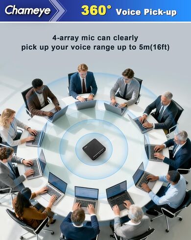 Chameye 4K PTZ Conference Room Camera and Bluetooth Conference Microphone, 20X Optical Zoom AI Auto Tracking, USB3.0 Plug and Play 4K HDMI PoE TF-Recording for Hybrid Meeting Speech Church, CH420x2+S4 in Saudi Arabia