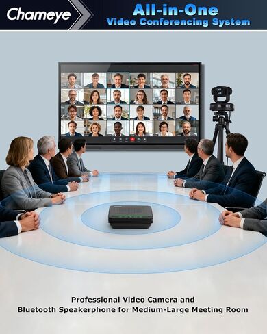Chameye 4K PTZ Conference Room Camera and Bluetooth Conference Microphone, 10x+20X Optical Zoom AI Auto Tracking, USB3.0 Plug and Play 4K HDMI PoE TF-Recording for Hybrid Meeting Speech, CH420+C410+S4 in Saudi Arabia