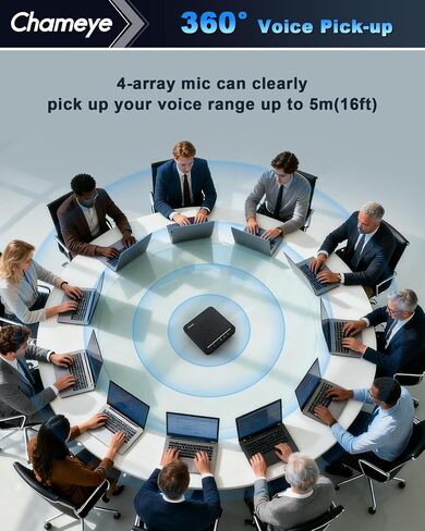 Chameye 4K PTZ Conference Room Camera and Bluetooth Conference Microphone, 10x+20X Optical Zoom AI Auto Tracking, USB3.0 Plug and Play 4K HDMI PoE TF-Recording for Hybrid Meeting Speech, CH420+C410+S4 in Saudi Arabia