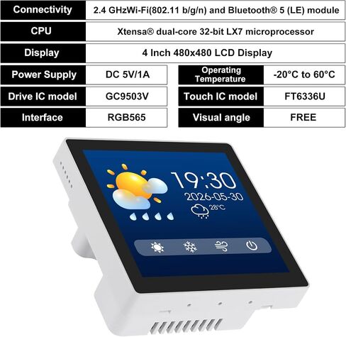 ESP32-S3 4 inch LCD Touch Screen Display 480x480 Development Board in Saudi Arabia