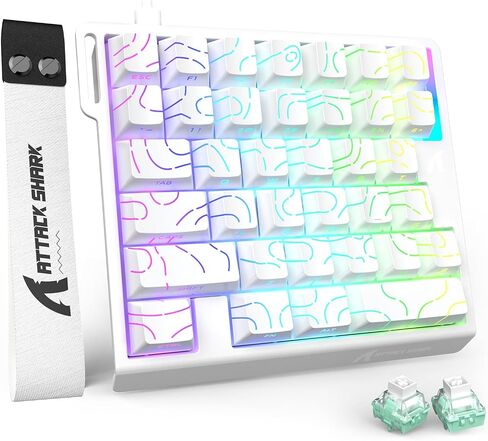 MAMBASNAKE Attack Shark M36 HE One-Handed Wired Hall Effect Keyboard, 8K Polling & 0.125ms, Adjustable Trigger, Hot-Swappab, PBT Keycap, RGB, Web Driver Support, Gaming Keyboard for PC/Gamer Black in Saudi Arabia