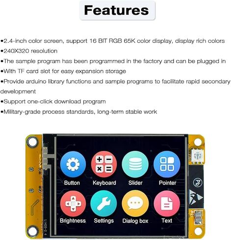 Hosyond 2.4'' ESP32 Display Resistive Touch Screen with WiFi+BT, ILI9341 Driver 240x320 TFT LCD Screen Module for Arduino in Saudi Arabia