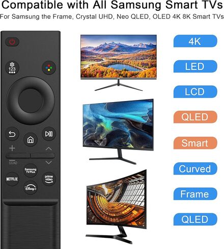 Replacement Samsung Smart TV Remote Control, BN59-01388A Compatible with All Samsung TVs, CU7000, DU7200, 2015-2026 Crystal UHD, Frame, QLED, OLED, Neo QLED Smart TVs in Saudi Arabia