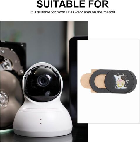 6pcs Ultra-Thin ABS Webcam Privacy Cover Black Cow Pattern in Saudi Arabia