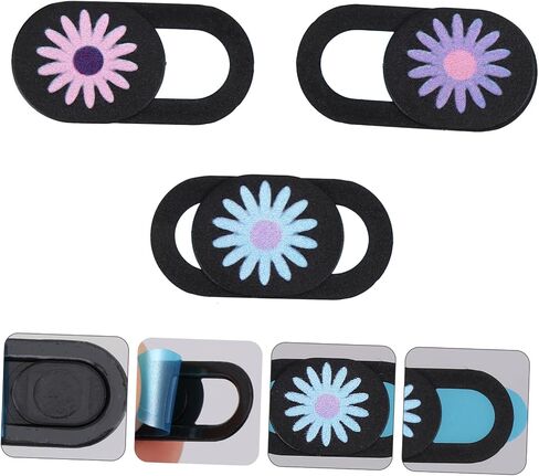3pcs Webcam Cover Slide Privacy Camera Cover for Laptop Tablet PC with Chrysanthemum Pattern for Online Meeting Protection Random Color in Saudi Arabia