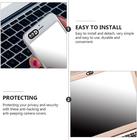 Healeved 6pcs Laptop Mobile Phone Webcam Cover Privacy Protective Slide Anti-Peeping Shutter for Notebooks and Tablets, Black Privacy Protection for Office and Travel in Saudi Arabia