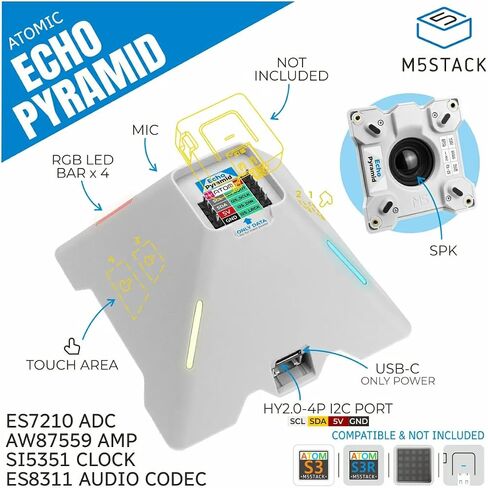 M5Stack Echo Pyramid Smart Speaker Base for Atom Series in Saudi Arabia