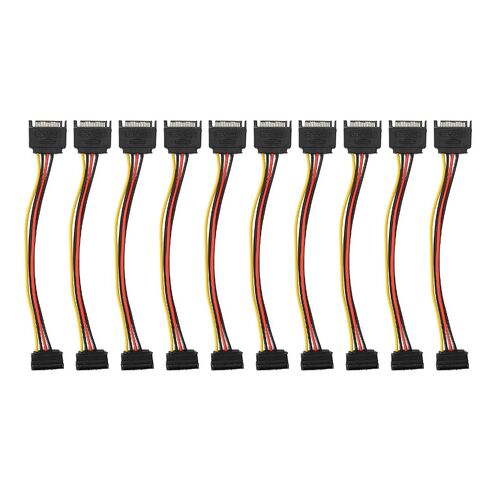 10 Pack Sata Power Cable Power Extension Cable Sata Power Cable Extension Sata Male to Female Cable 15 Pin 90 Degree for HDD Sdd Optical Drives in Saudi Arabia