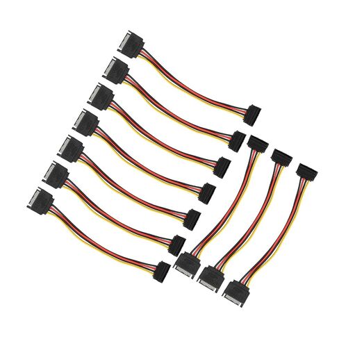 10 Pack Sata Power Cable Power Extension Cable Sata Power Cable Extension Sata Male to Female Cable 15 Pin 90 Degree for HDD Sdd Optical Drives in Saudi Arabia