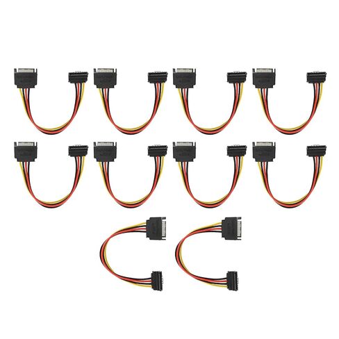 10 Pack Sata Power Cable Power Extension Cable Sata Power Cable Extension Sata Male to Female Cable 15 Pin 90 Degree for HDD Sdd Optical Drives in Saudi Arabia