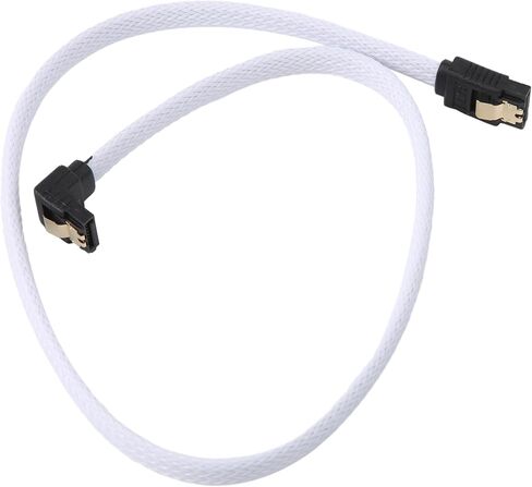 50CM SATA 3.0 III SATA3 7pin Data Cable Right Angle 6Gb/s SSD Cables HDD Hard Disk Data Cord with Nylon Sleeved(White) in Saudi Arabia