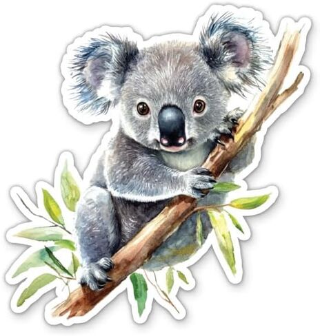 Koala Bear Stickers - Cute Koala on Branch Decals (2-Pack) in Saudi Arabia