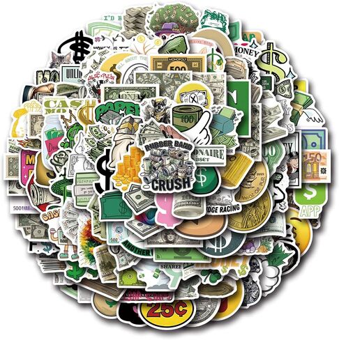 120pcs Money Stickers for Planner for Adults, for Water Bottle - Money Sign, Symbol Stickers, Party Supplies- Gift for Women & Men in Saudi Arabia