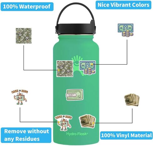 120pcs Money Stickers for Planner for Adults, for Water Bottle - Money Sign, Symbol Stickers, Party Supplies- Gift for Women & Men in Saudi Arabia