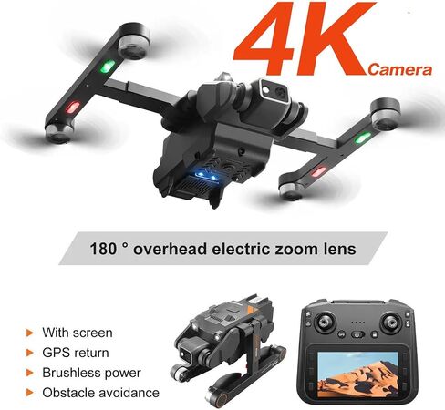GPS Drone with 4K Camera for Adults, Auto Return, Quadcopter with Brushless Motor Professional Drone, Max Speed 16m/s,40 Mins Flight With 2 Batteries, Lightweight and Foldable for Adults, Beginner in Saudi Arabia