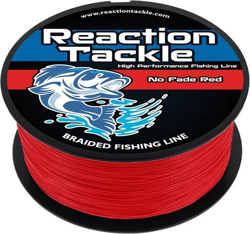 Reaction Tackle Braided Fishing Line - Pro Grade Power Performance for Saltwater or Freshwater Fish - Colored Fishing Line Braid for Extra Visibility in Saudi Arabia