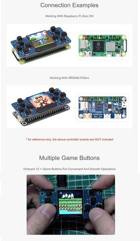 GamePi13 Game Console Onboard 1.3inch LCD 240 × 240 Resolution for Raspberry Pi / RP2040-PiZero, with ST7789 Driver Chip SPI Interface 12 Customizable Buttons, Board Only (Retro Gaming) in Saudi Arabia