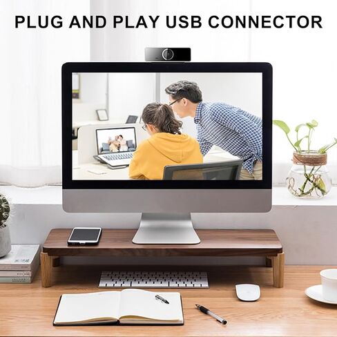 ASHATA 1080P HD Webcam with Microphone, USB Plug and Play in Saudi Arabia
