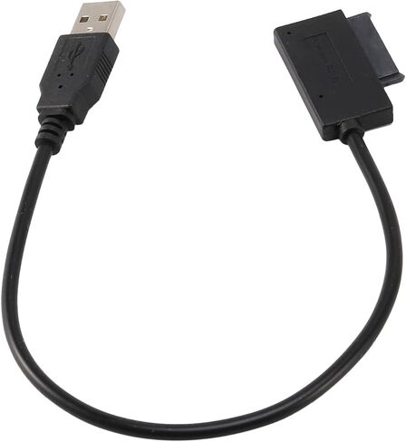 USB 2.0 to Mini Sata II 7+6 13Pin Adapter Converter Cable for Laptop CD/DVD ROM Slimline Drive in Saudi Arabia