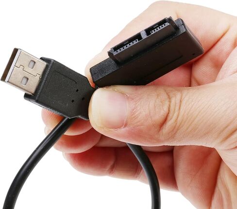 USB 2.0 to Mini Sata II 7+6 13Pin Adapter Converter Cable for Laptop CD/DVD ROM Slimline Drive in Saudi Arabia