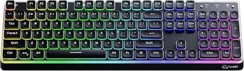 Free wolf M104 Full Size Wireless Gaming Keyboard Tri-Mode - Black in Saudi Arabia