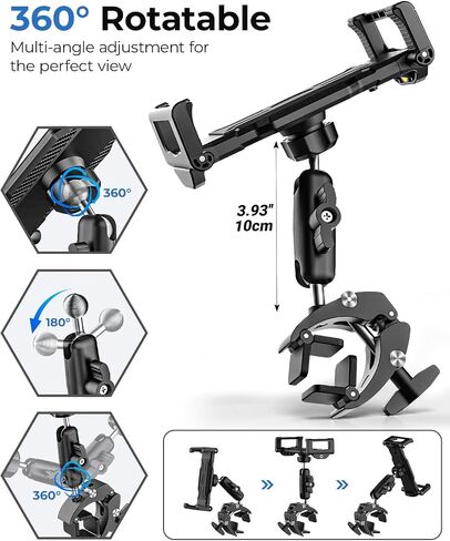 Metal Skid Steer Tablet Mount, Heavy Duty Handlebar Tablet Holder in Saudi Arabia