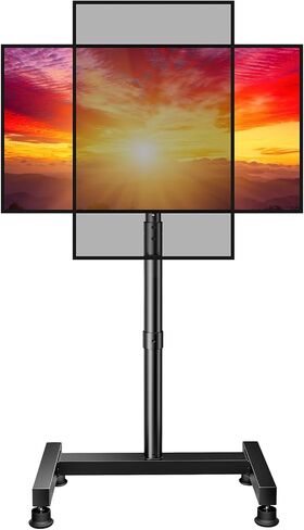 Perlegear Universal Floor TV Stand for 32–75" TVs up to 110 lbs, Height-Adjustable Tall TV Stand with Solid Wood Base & Extra-Stable Anti-Tip Feet, Swivel TV Mount for Bedroom, VESA 400x400, PGFLS34B in Saudi Arabia